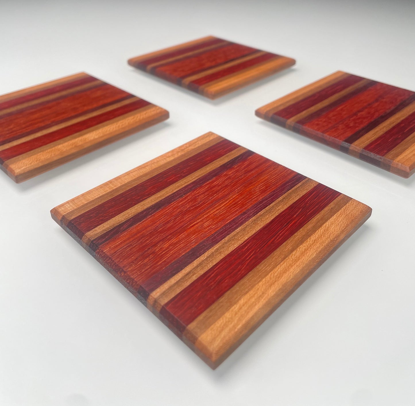 Coasters (Cherry, Walnut, Padauk, Purpleheart & Zebrawood)