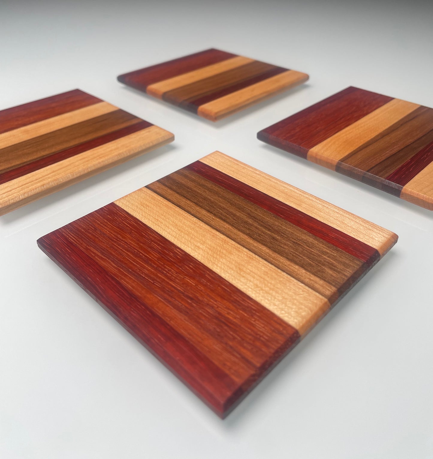 Coasters (Padauk, Zebrawood, Maple & Walnut)