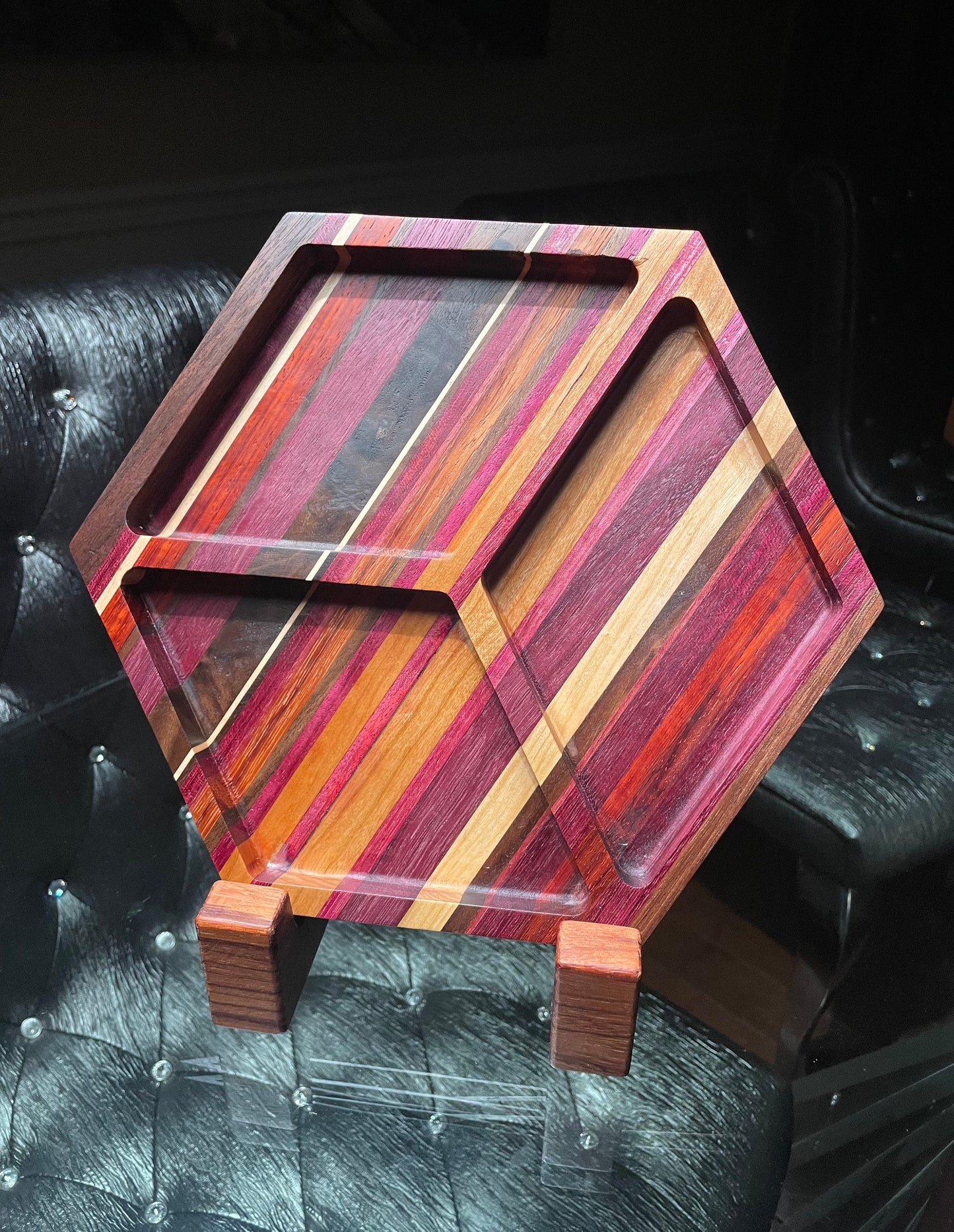 Valet Tray - Hexagon with 3 Compartments