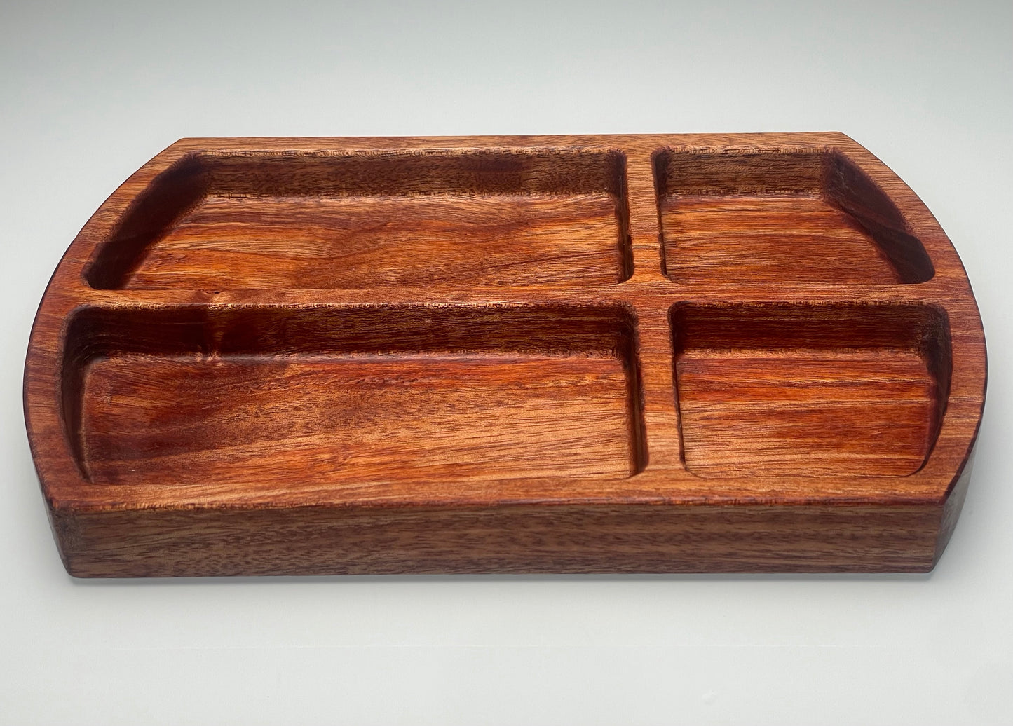 Valet Tray - African Mahogany 4 Compartments