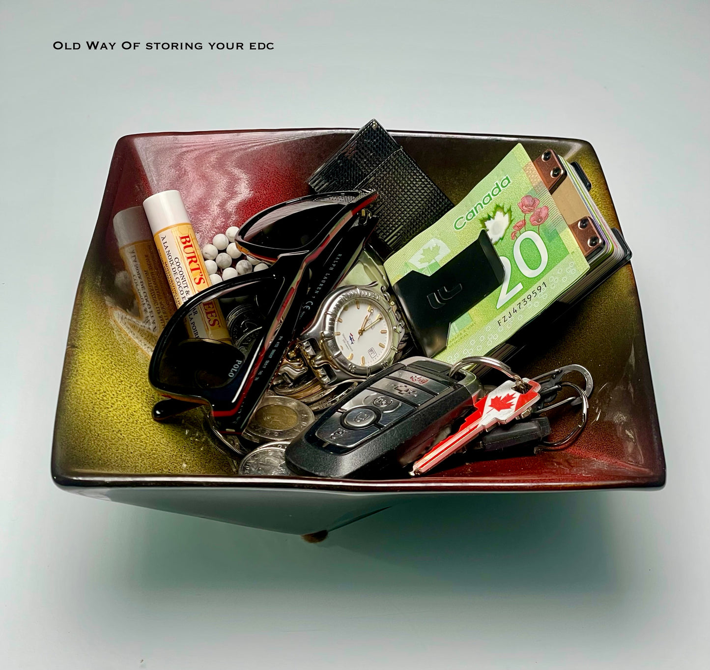 Valet Tray - Mixed Species Pinstripe, 4 compartments