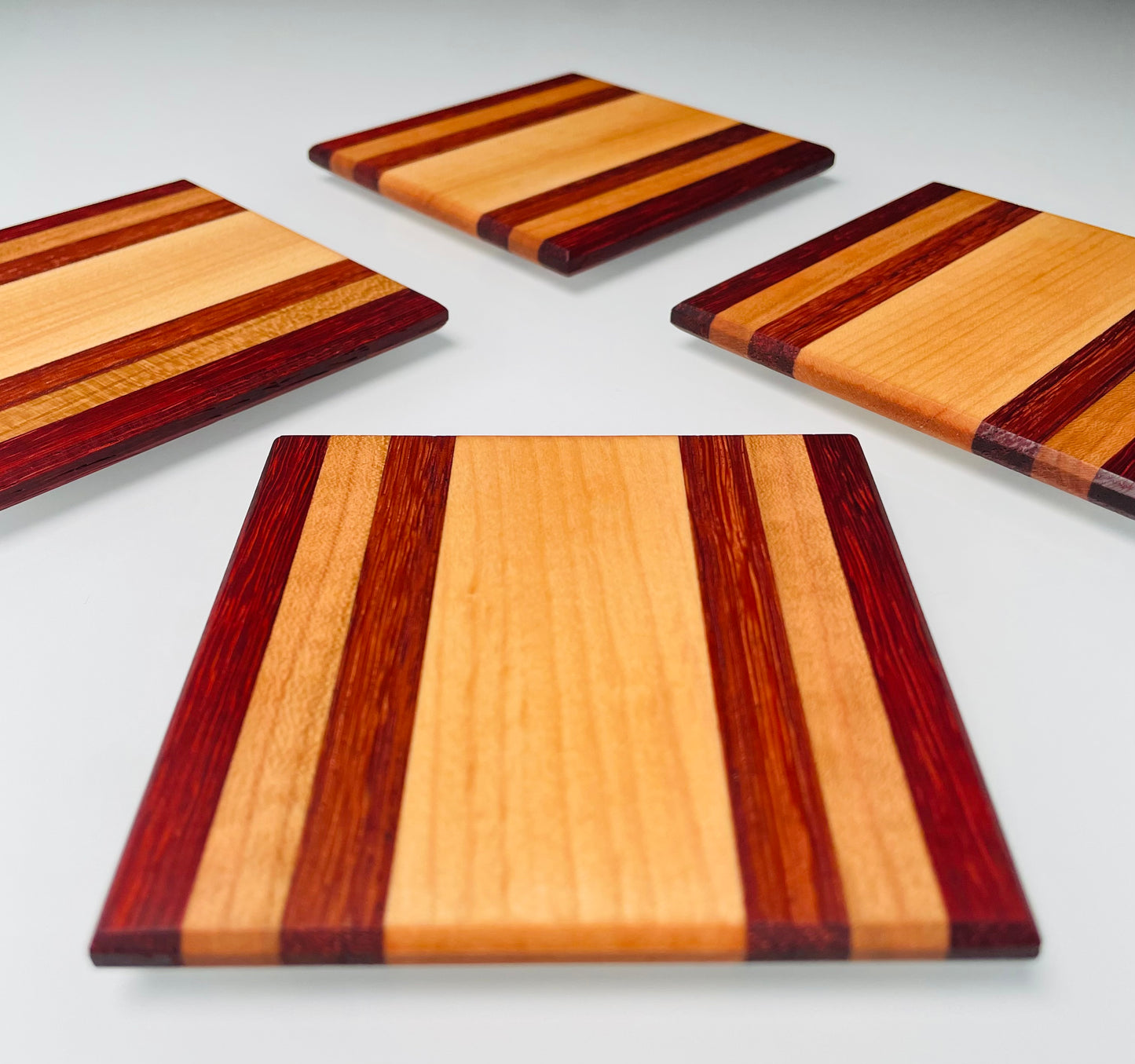 Coasters (Padauk, Cherry, Zebrawood & Maple.)