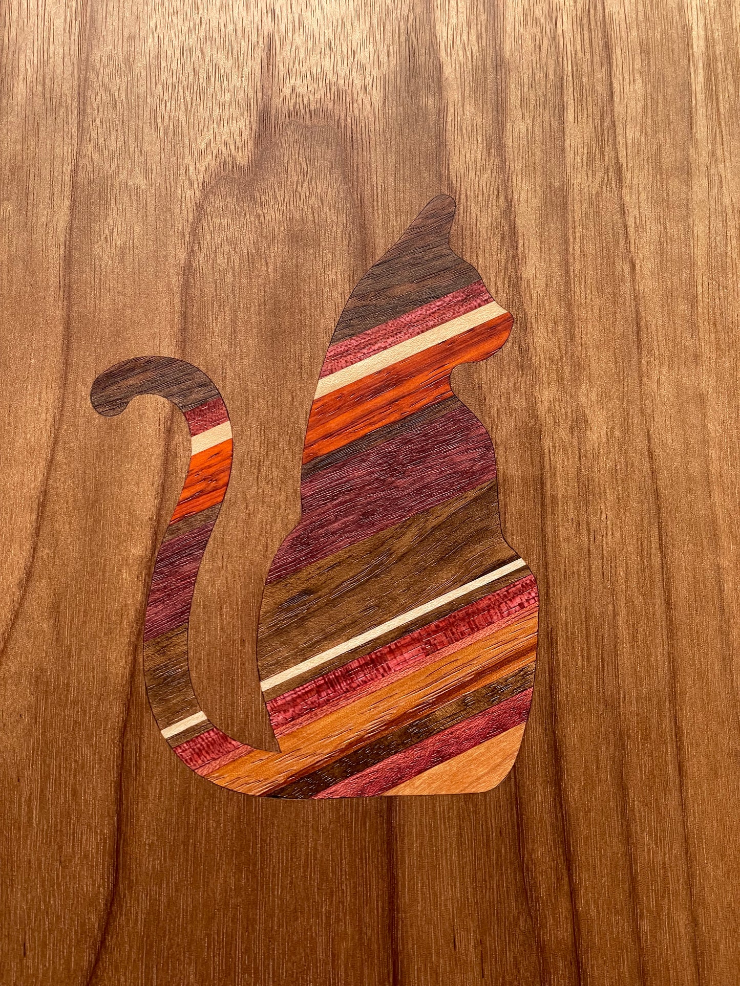 Charcuterie Board with Cat Inlay