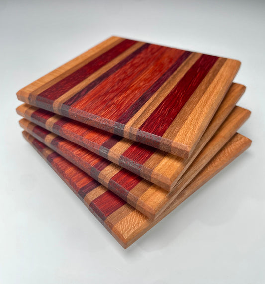 Coasters (Cherry, Walnut, Padauk, Purpleheart & Zebrawood)