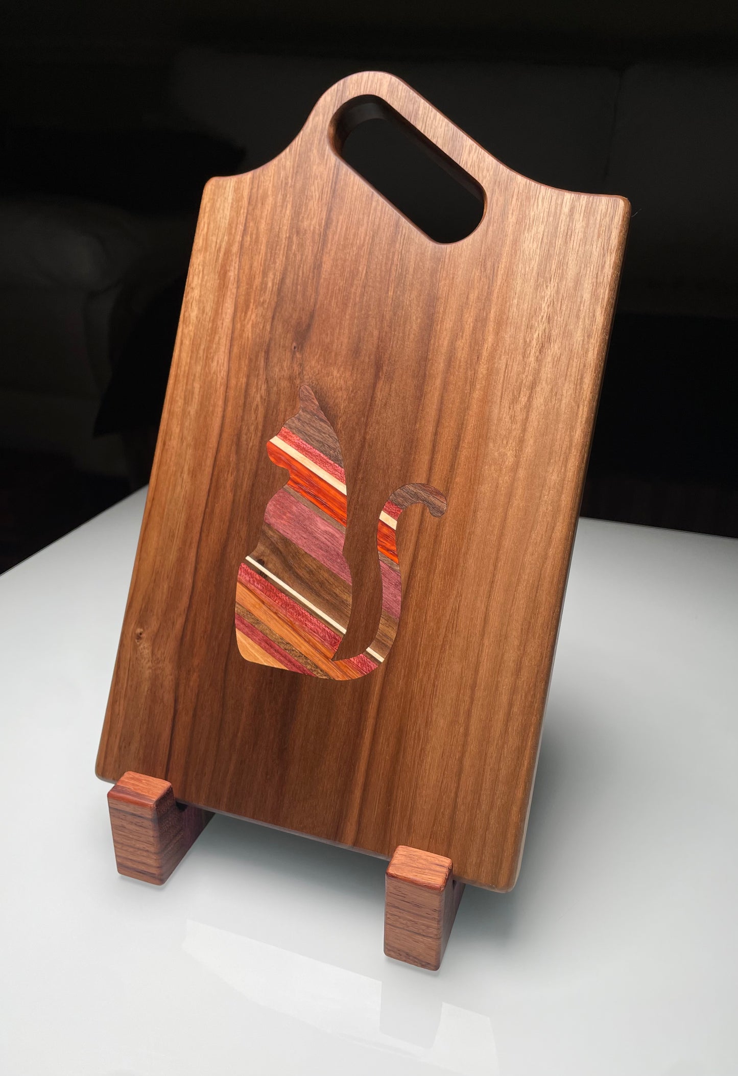 Charcuterie Board with Cat Inlay