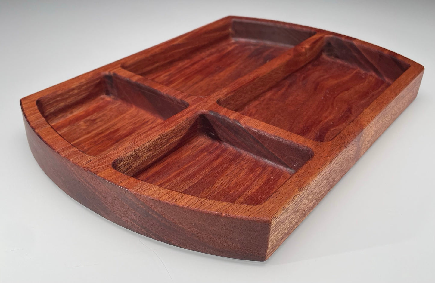 Valet Tray - African Mahogany 4 Compartments