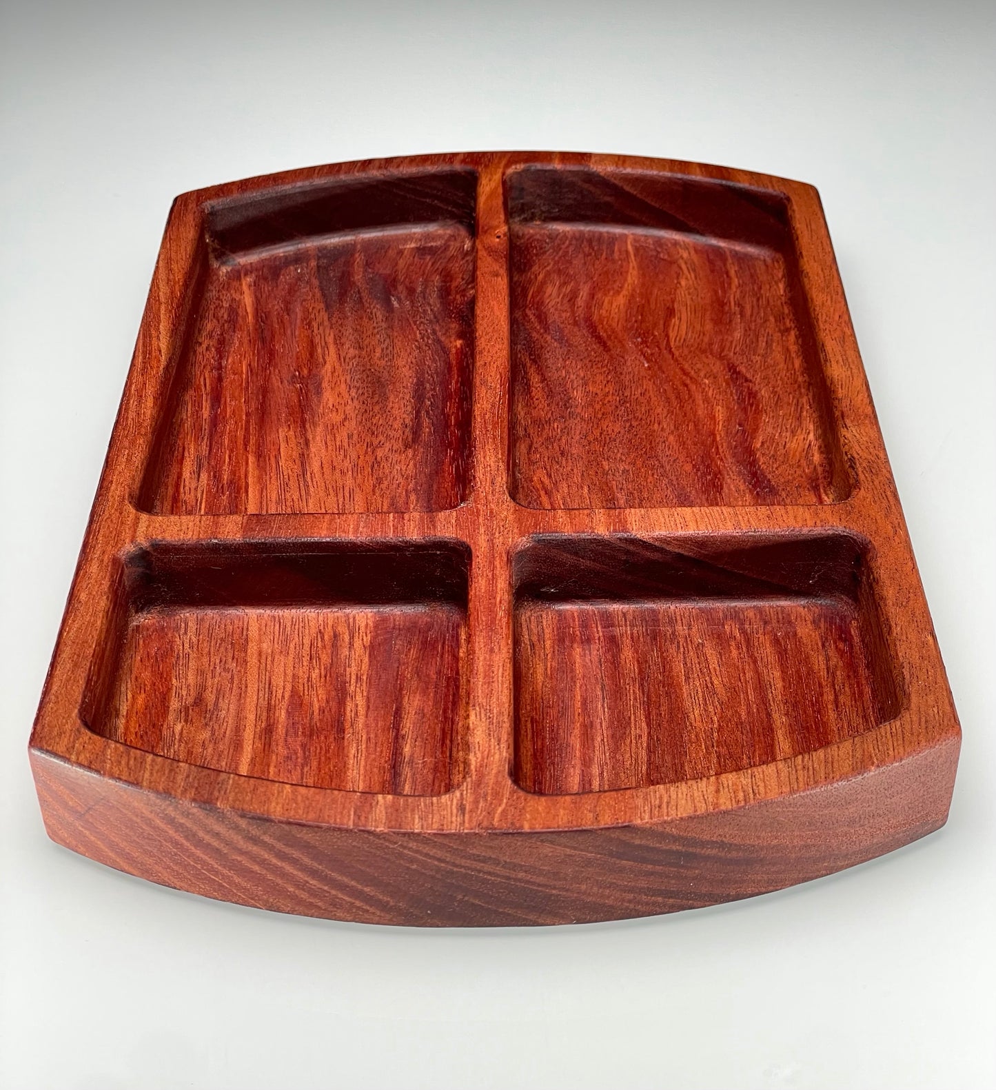 Valet Tray - African Mahogany 4 Compartments