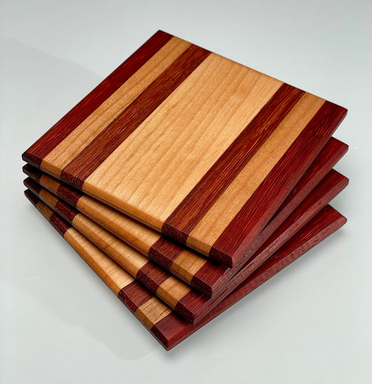 Coasters (Padauk, Cherry, Zebrawood & Maple.)