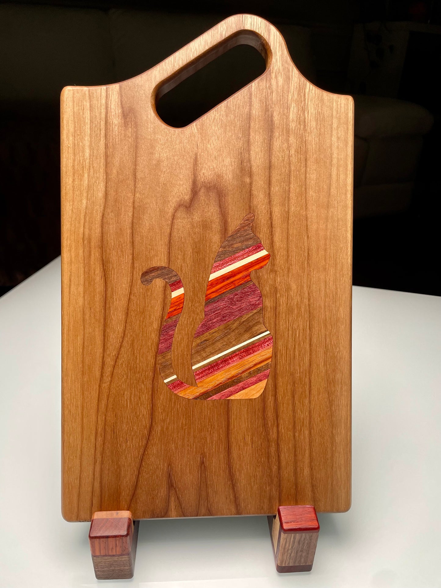 Charcuterie Board with Cat Inlay