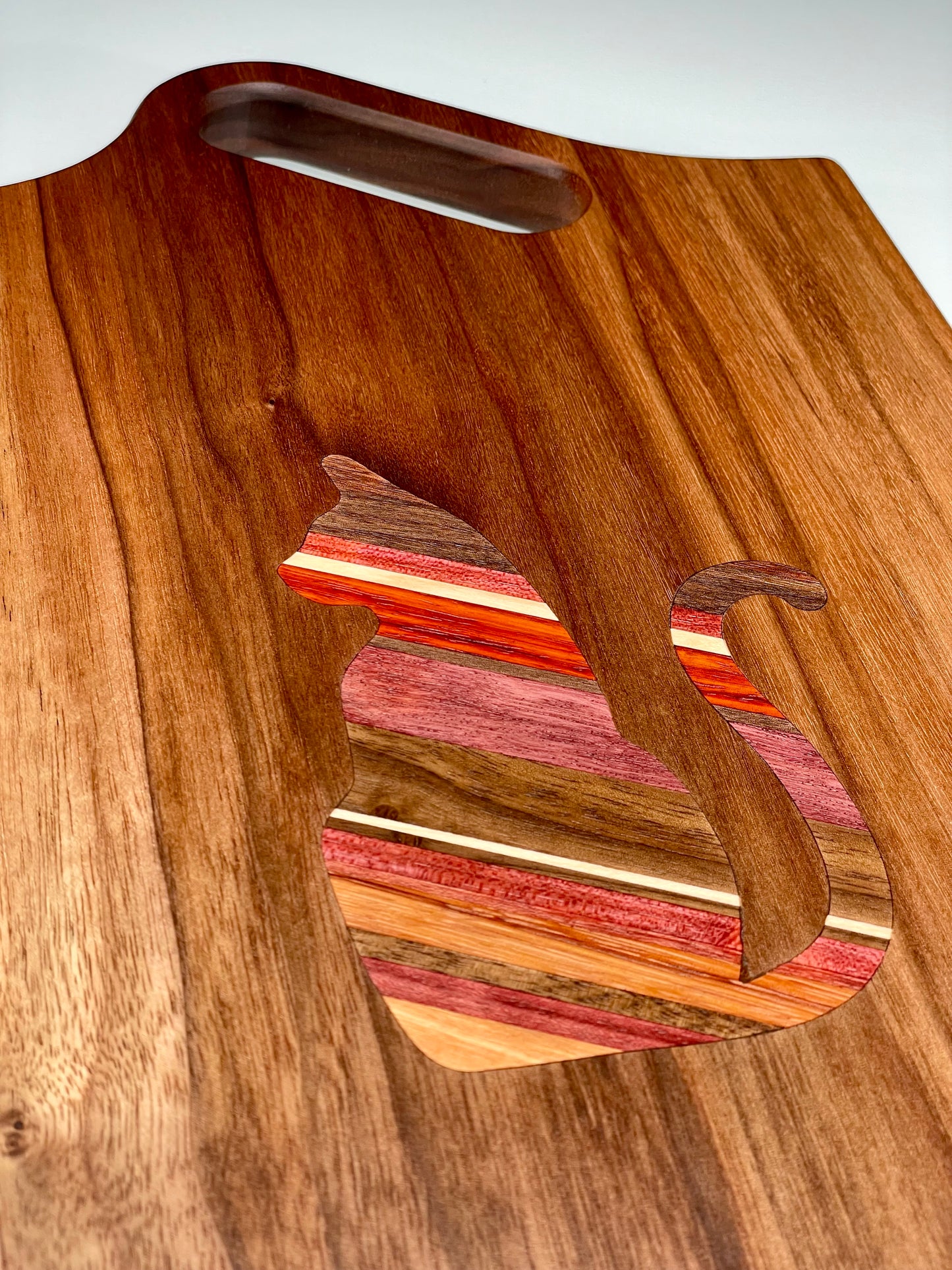 Charcuterie Board with Cat Inlay