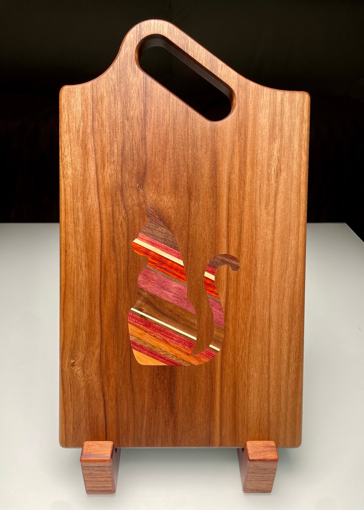 Charcuterie Board with Cat Inlay